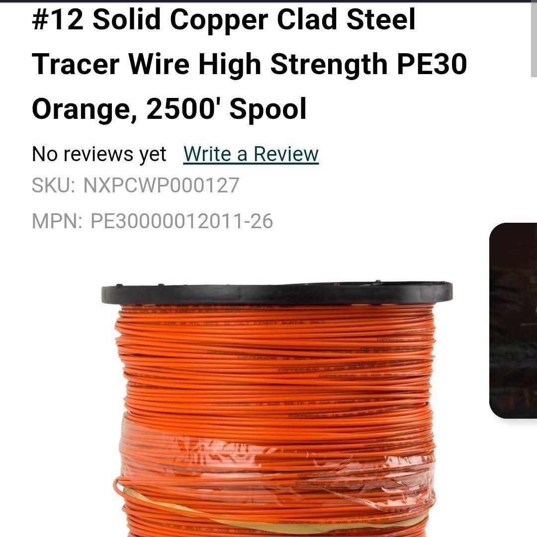 New! Solid Copper Clad Steel Tracer Wire