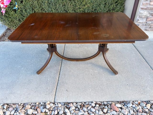 Dinning Table, Chairs, Hutch/Sideboard, and Curio China Cabinet Full Set Antique