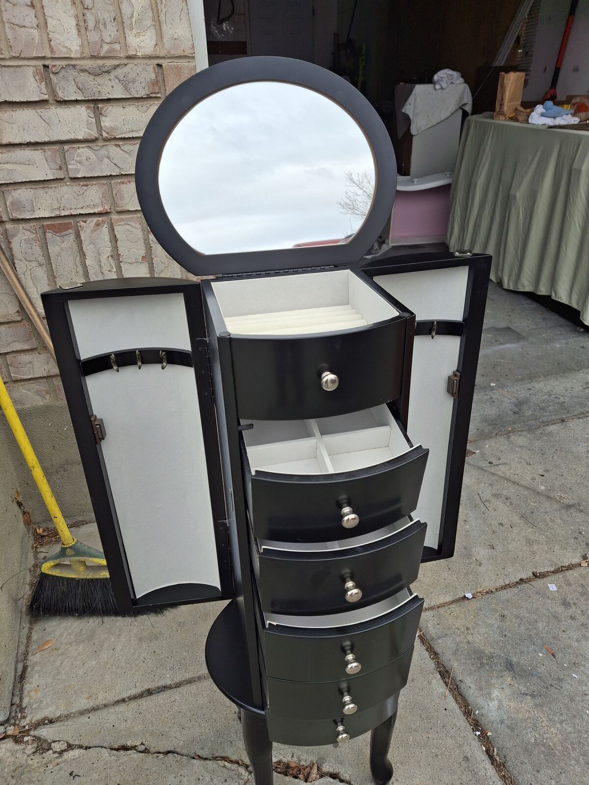 black medium size jewelry cabinet