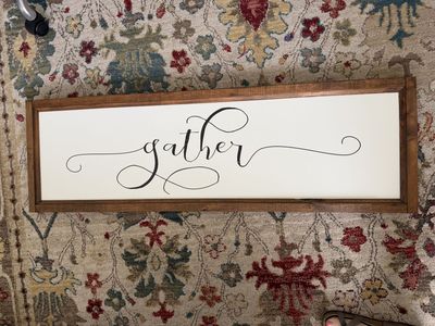 Large Farmhouse "Gather" 45 x14 inches