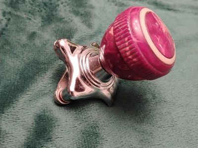 Vintage Santay Chicago Steering Wheel Suicide Spinner Knob Red Swirl