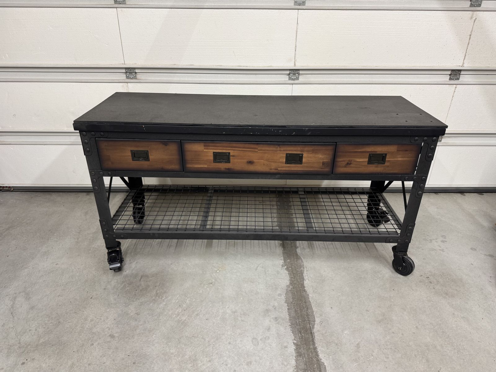 72 in. W x 24 in. D 3-Drawer Rolling Industrial Workbench