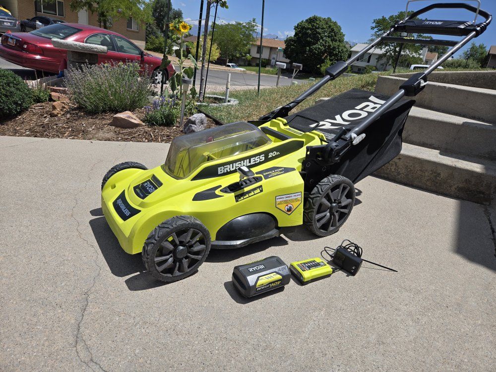 RYOBI 40V HP Brushless 20 in. Cordless Electric Walk-Behind Lawn Mower, Battery & Charger Included