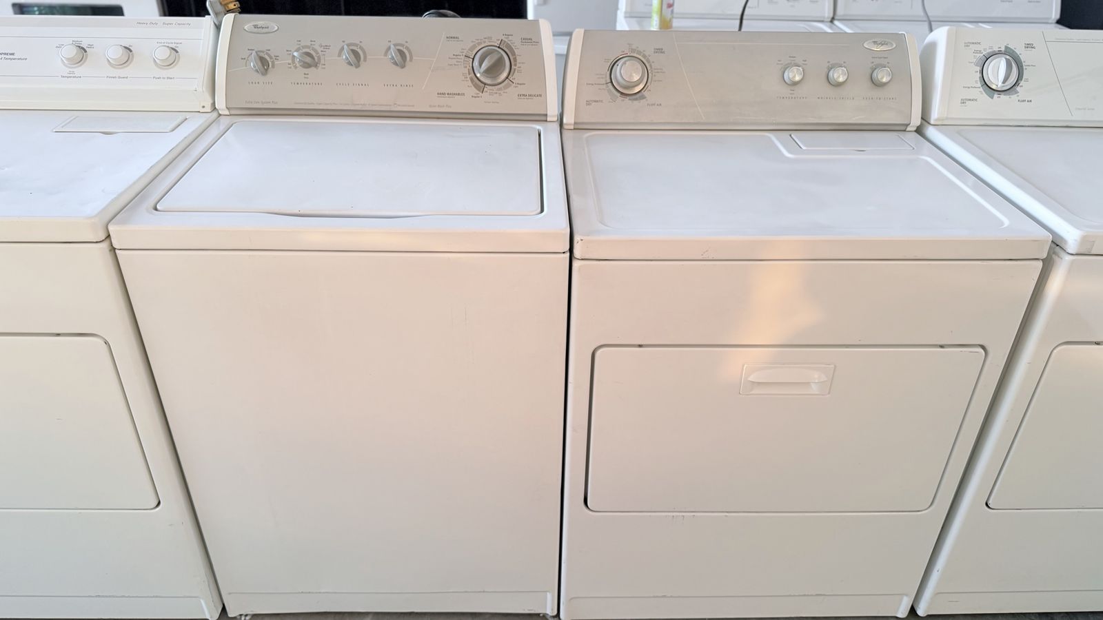 Whirlpool White Top-Load Washer and Matching Electric Dryer Set