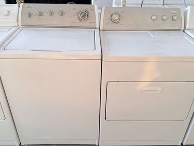 Whirlpool White Top-Load Washer and Matching Electric Dryer Set