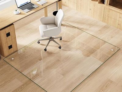 Tempered Glass Chair Mat for Carpet & Hard Floor, 48"x60" Chair Mat, Heavy Duty & Scratch Resistant