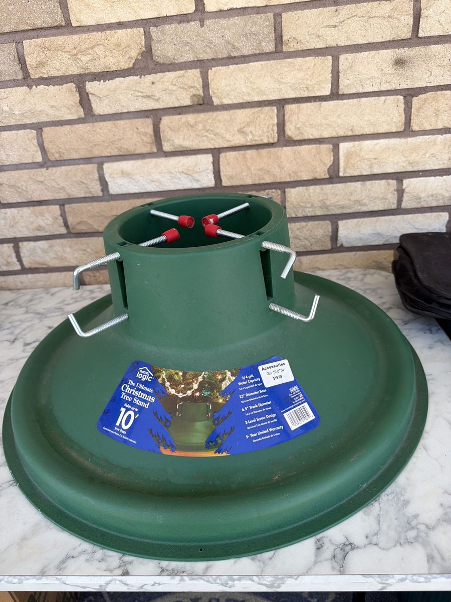 Home Logic Ultimate Christmas Tree Stand - Holds 10ft Tree, 6.5" Trunk, 23" Base, 3/4 Gal Water