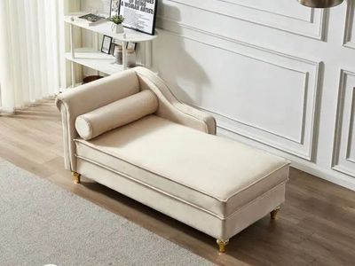 Modern Upholstery Chaise Lounge Chair With Storage Velvet
