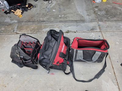 3 tool bags plus 2 tool pouches/belt tool holders