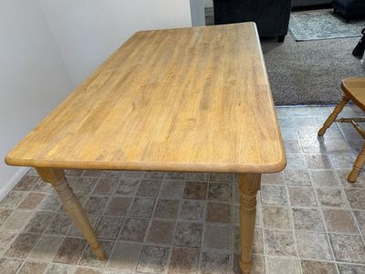 Wooden Dining Table - Rectangle Light Wood Finish Kitchen Table