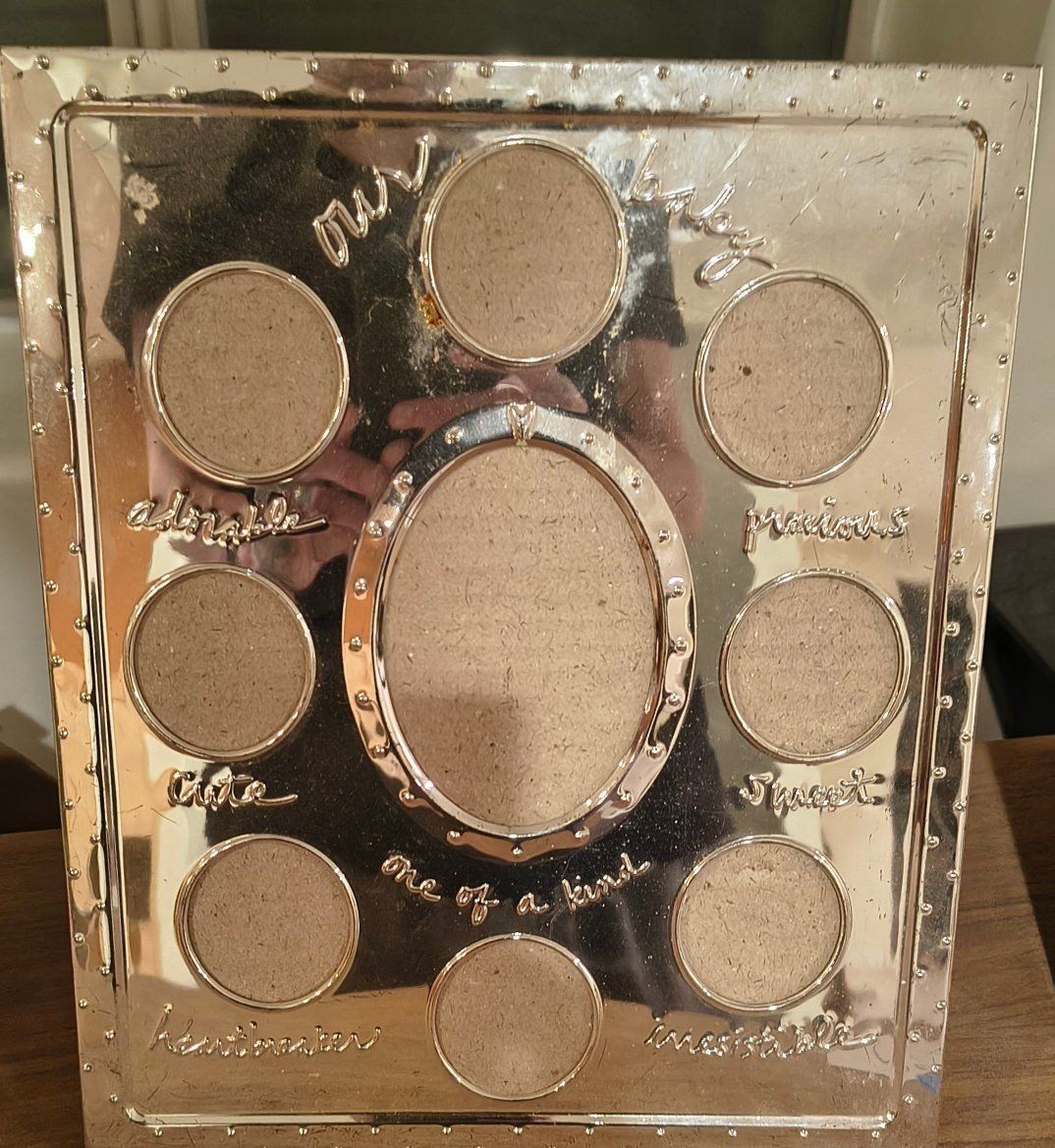 Silver-Tone Multi-Opening Baby Photo Collage Frame