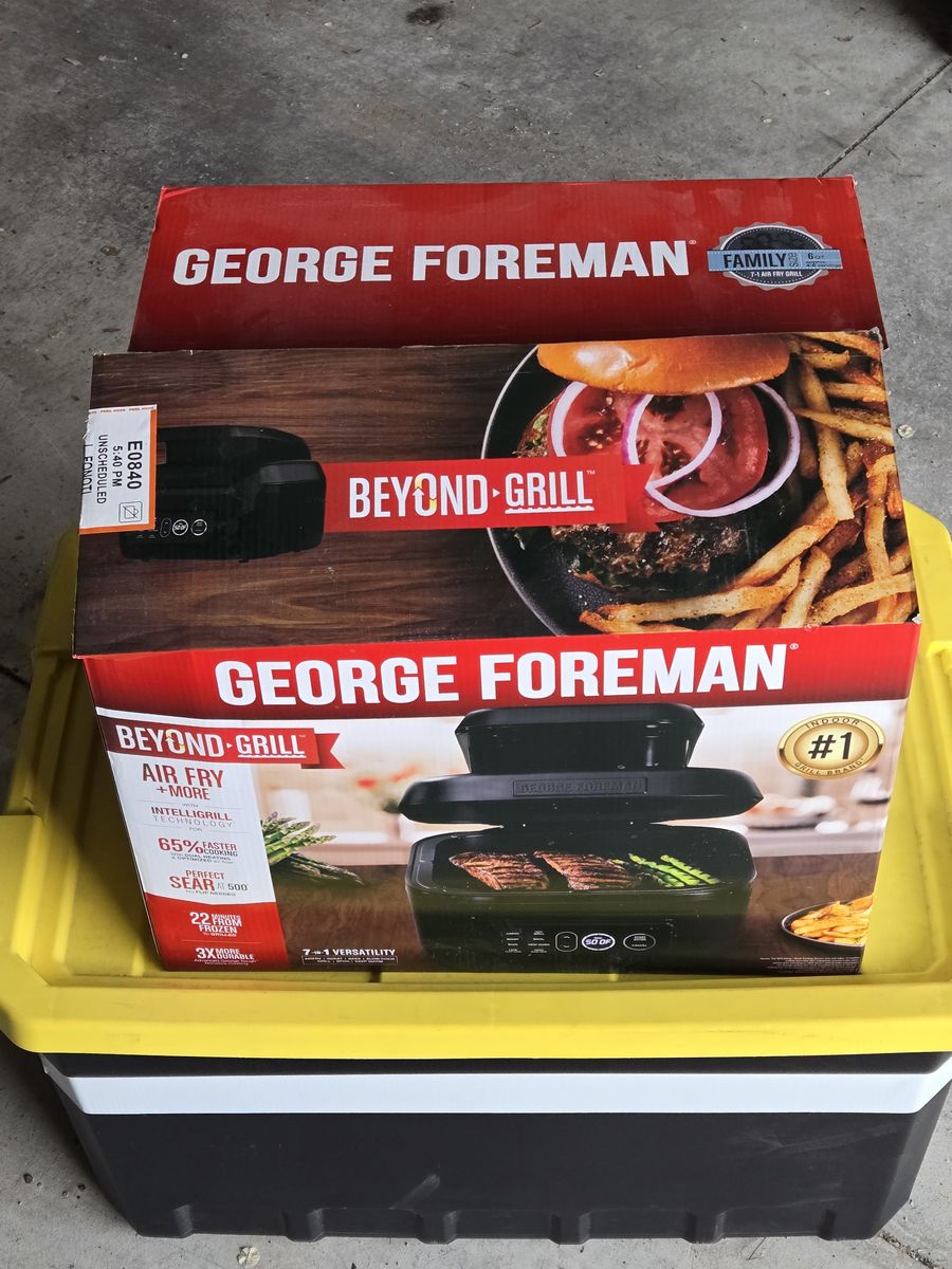George Foreman 7-Serving 6 Qt Electric Indoor Beyond Grill and Air Fryer, 7-in-1 Functionality, Black