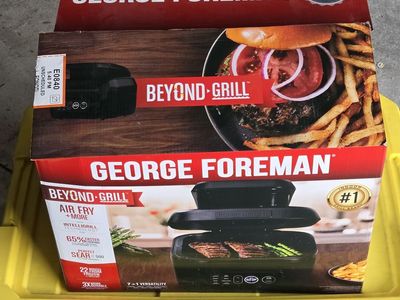 George Foreman 7-Serving 6 Qt Electric Indoor Beyond Grill and Air Fryer, 7-in-1 Functionality, Black