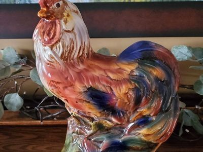 Ceramic rooster figurine