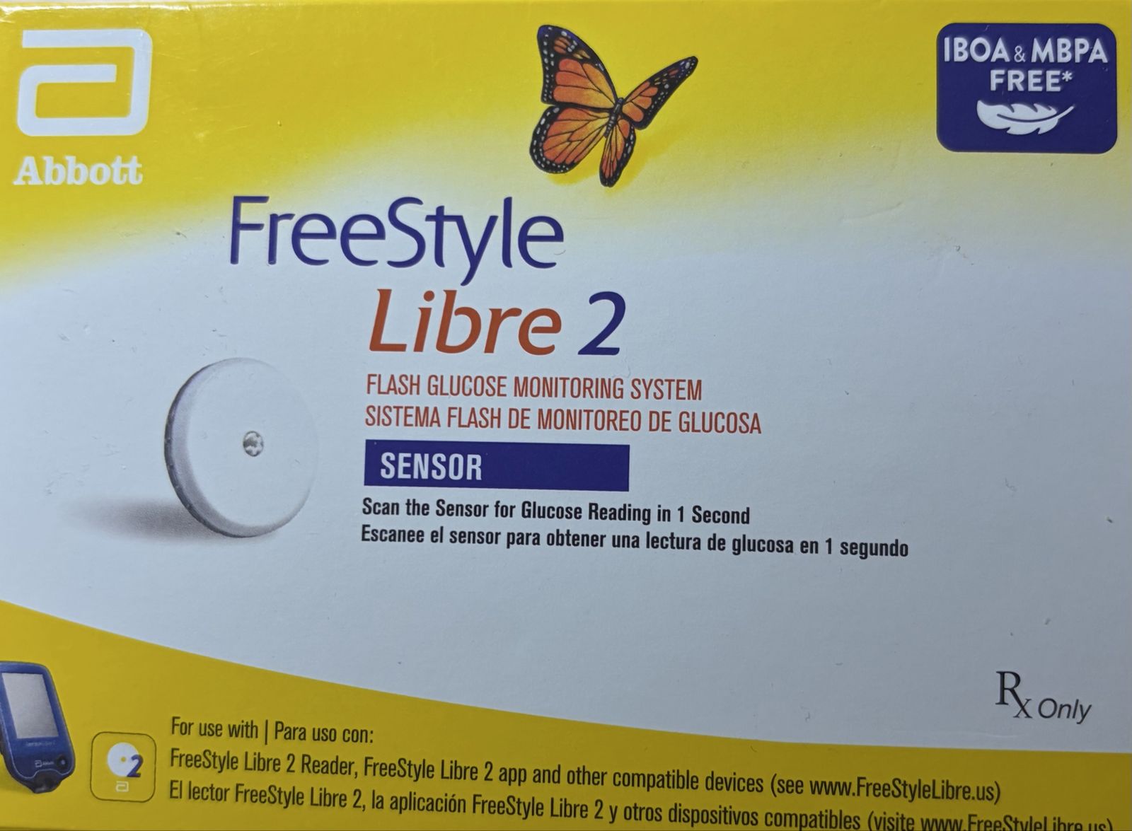 Abbott FreeStyle Libre 2 Flash Glucose Monitoring System Sensor - 4-Pack