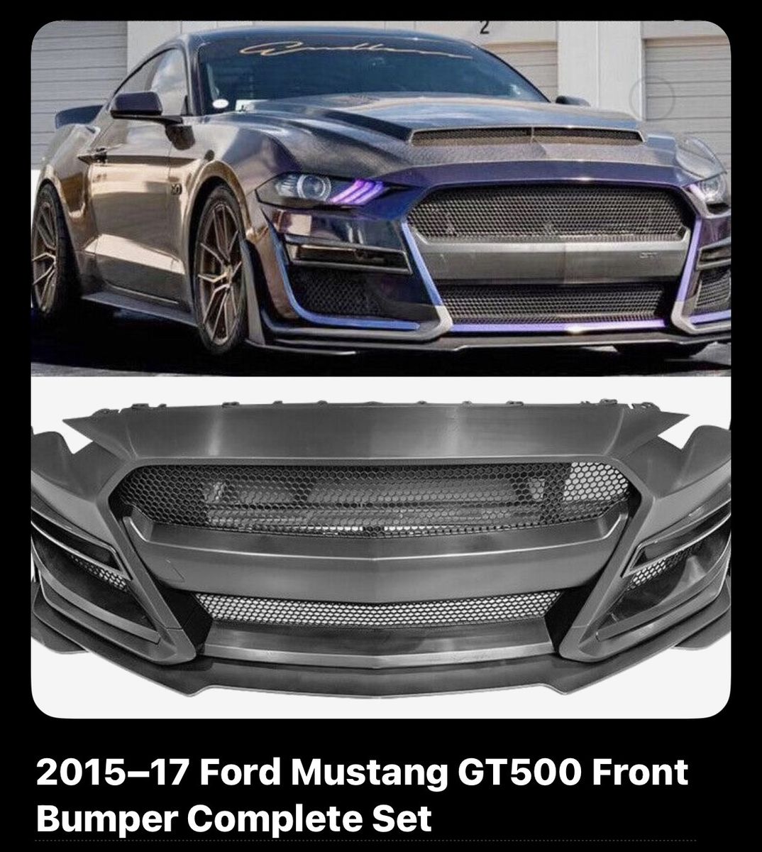 2015-2017 Ford Mustang GT500 Style Front Bumper Conversion Kit - Complete Set
