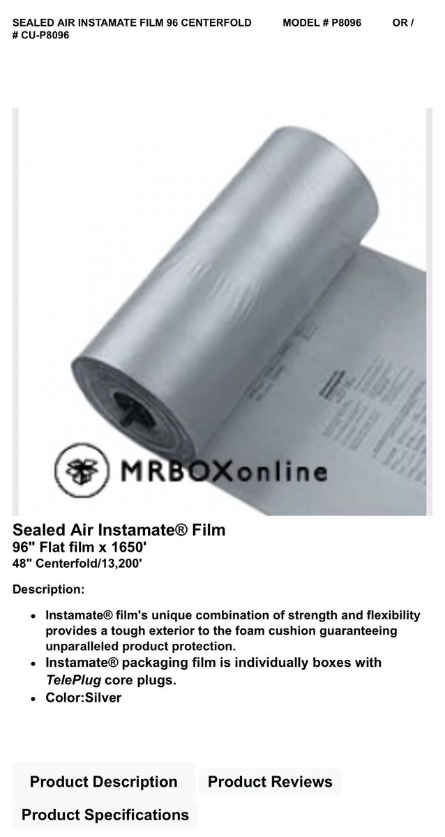 SEALED AIR INSTAMATE FILM 96 CENTERFOLD # CU-P8096