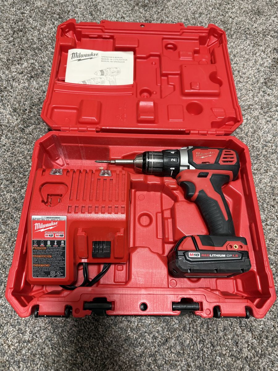 Milwaukee M18 1/2" Drill Driver with Charger and Case