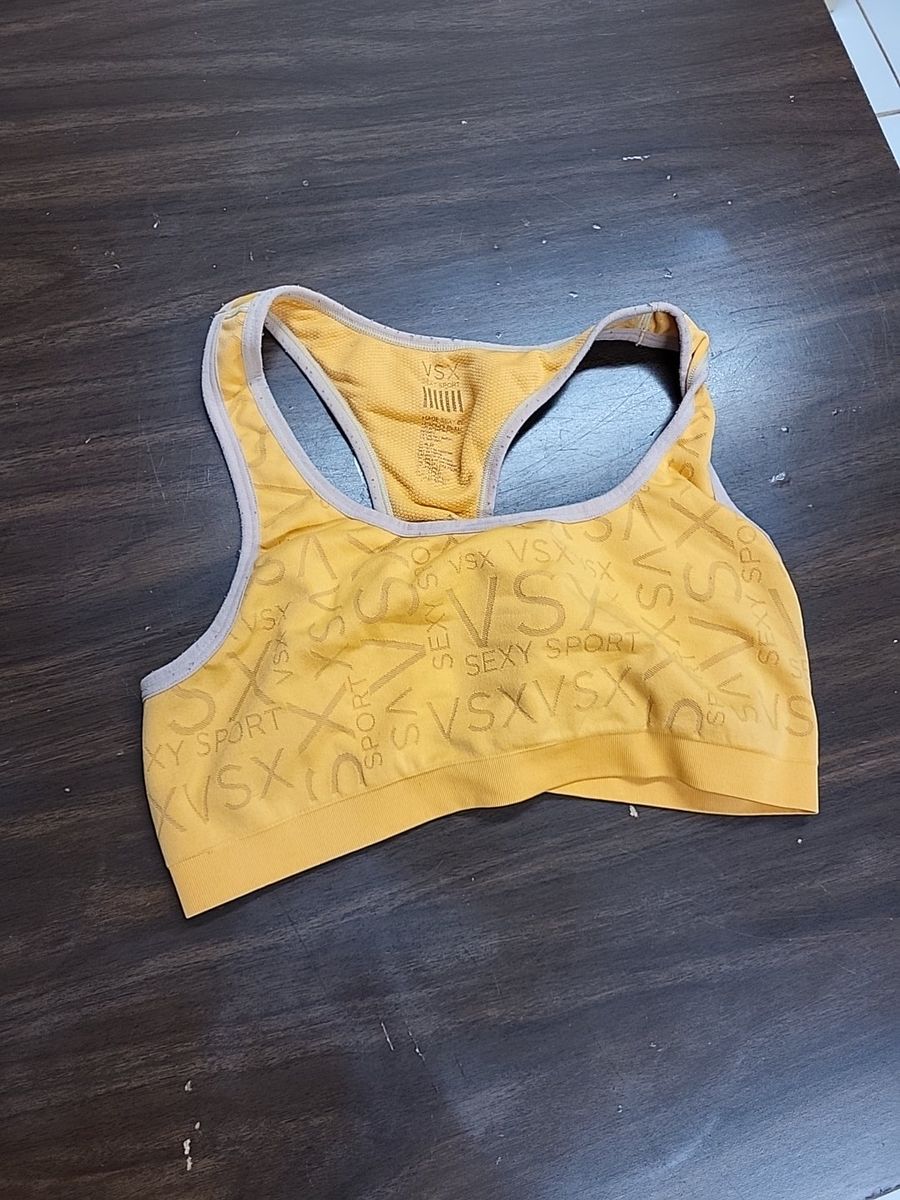 VSX Sexy Sport Large Yellow Sports Bra with Criss-Cross Back - Perfect for Your Workout