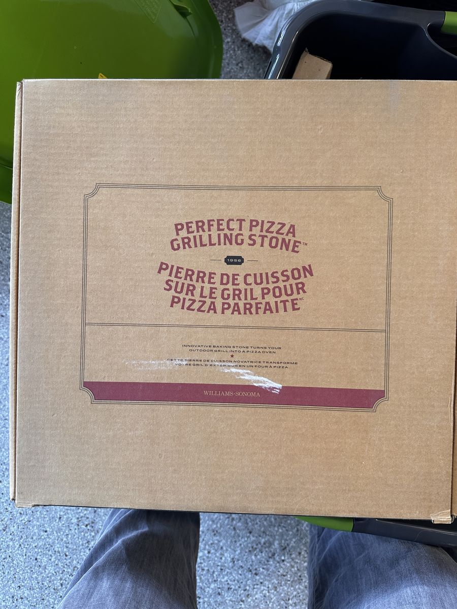 Williams Sonoma Perfect Pizza Grilling Stone & Grill Daddy Cleaning Tool Set - New