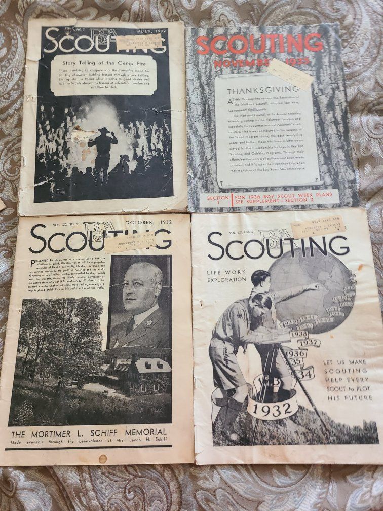 Vintage BSA Scouting Magazines 1932 Lot of 4 Boy Scouts of America