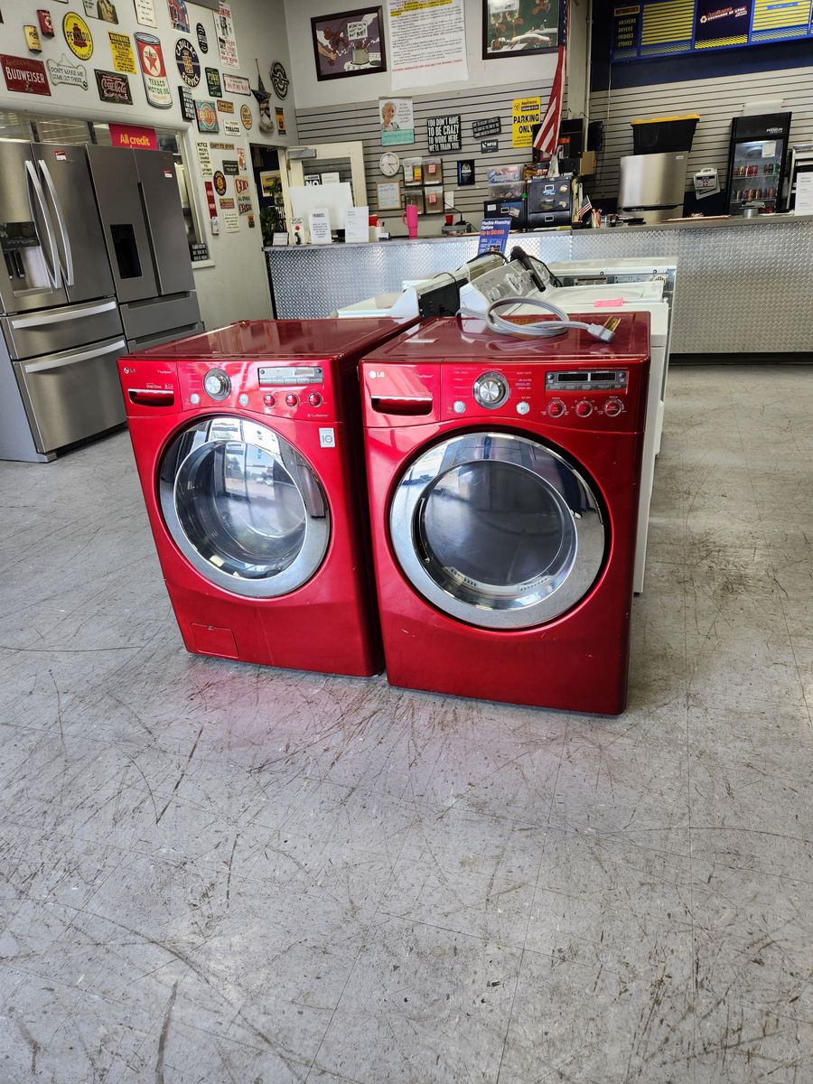 LG SteamDryer Red Front Load Washer & Electric Dryer Set