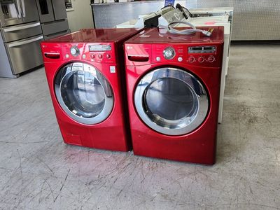 LG SteamDryer Red Front Load Washer & Electric Dryer Set