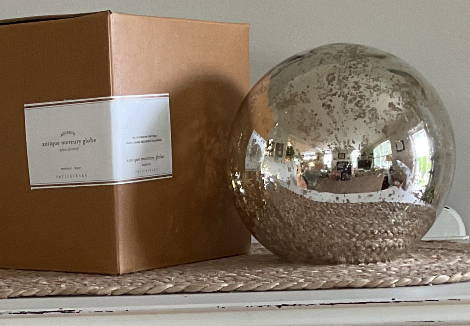 Pottery Barn 1990’s Antique Mercury Globe