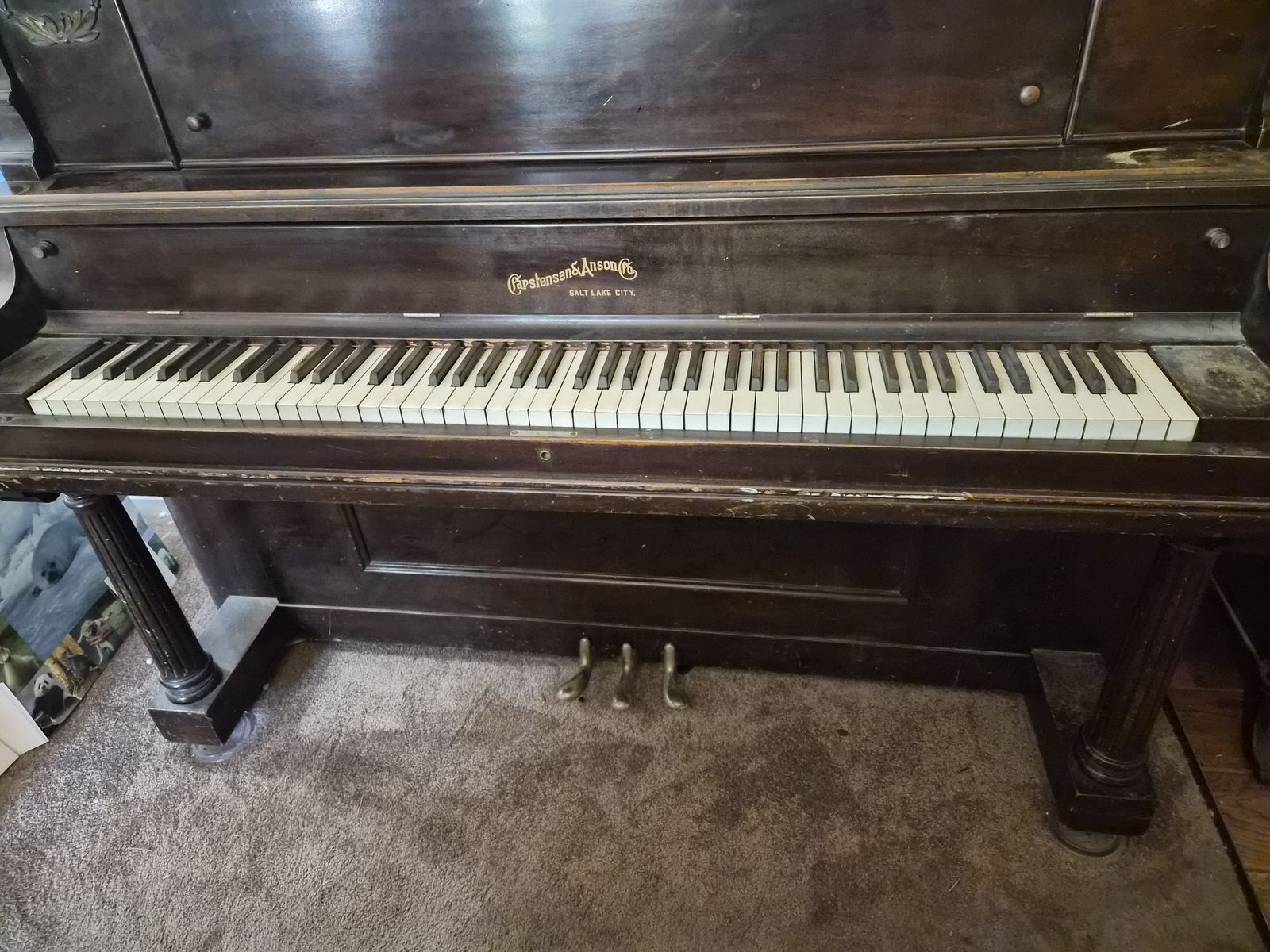 Carstensen Anson Company Upright Grand Piano 1913 Great condition