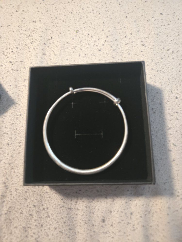 925 Sterling Silver Adjustable Bangle
