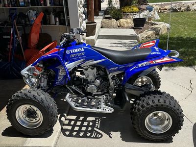 Yamaha YFZ450R Blue Sport ATV - Factory Racing Graphics, Excellent Condition