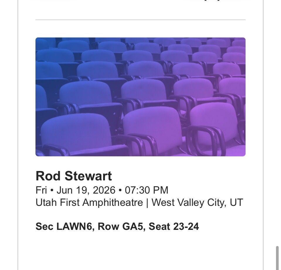 Rod Stewart Concert Tickets - Utah First Amphitheatre - June 19, 2026