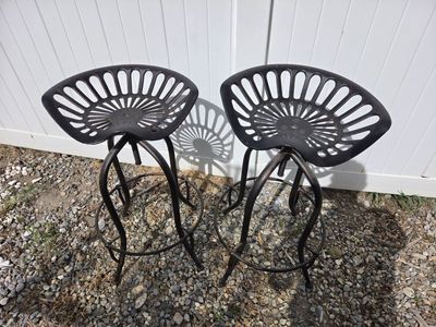 2 Old style Tractor seat bar stools