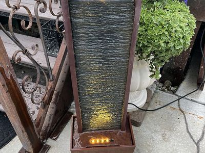 Garden water feature! Water fountain with lights. 39” T X 13 1/2 W