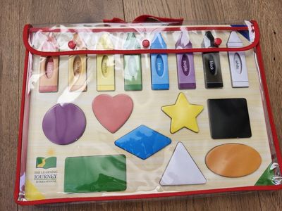 Learning Journey Colors & Shapes Matching Puzzle Board Complete w/ Storage Case For Preschool Kids, Educational Toy