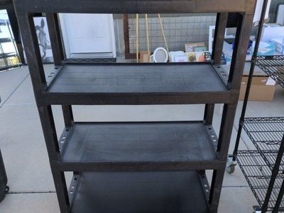 stackable hard plastic shelving