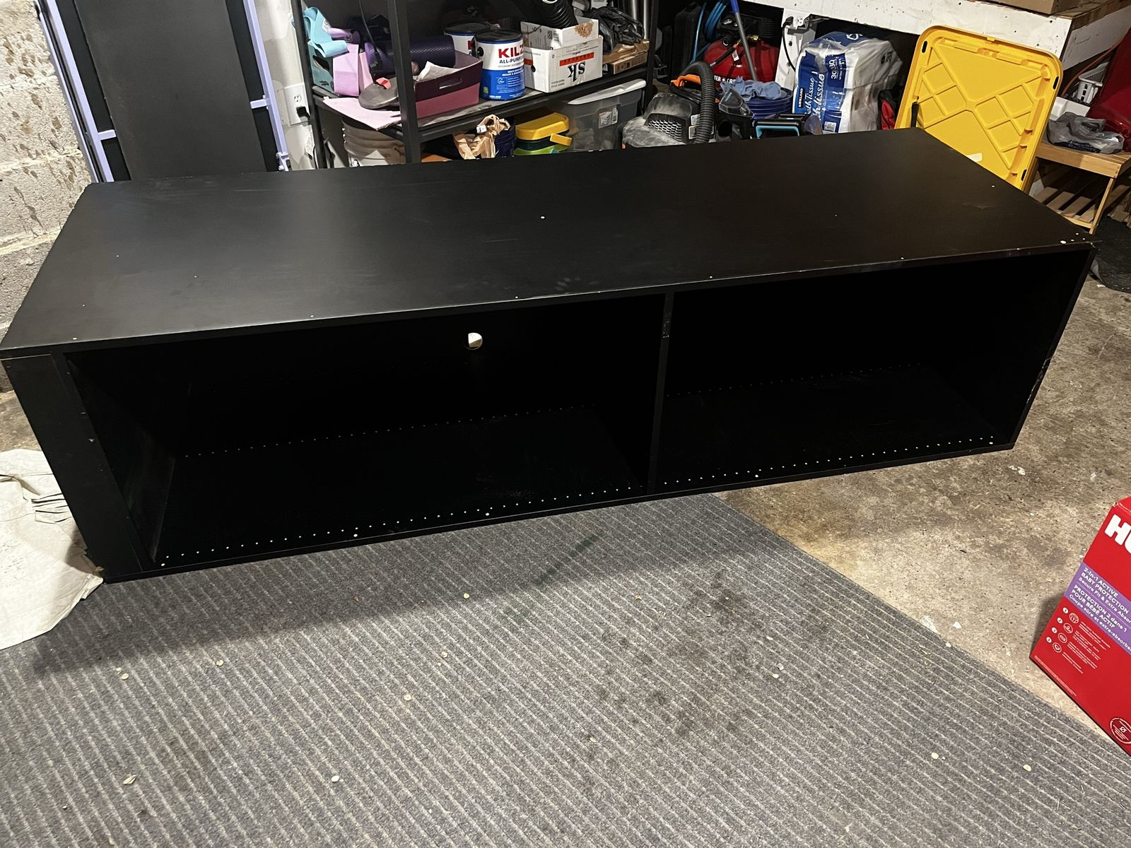Large black shelving unit