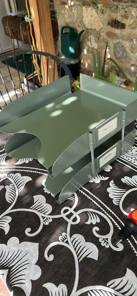 Vintage all steel equipment paper organizer trays