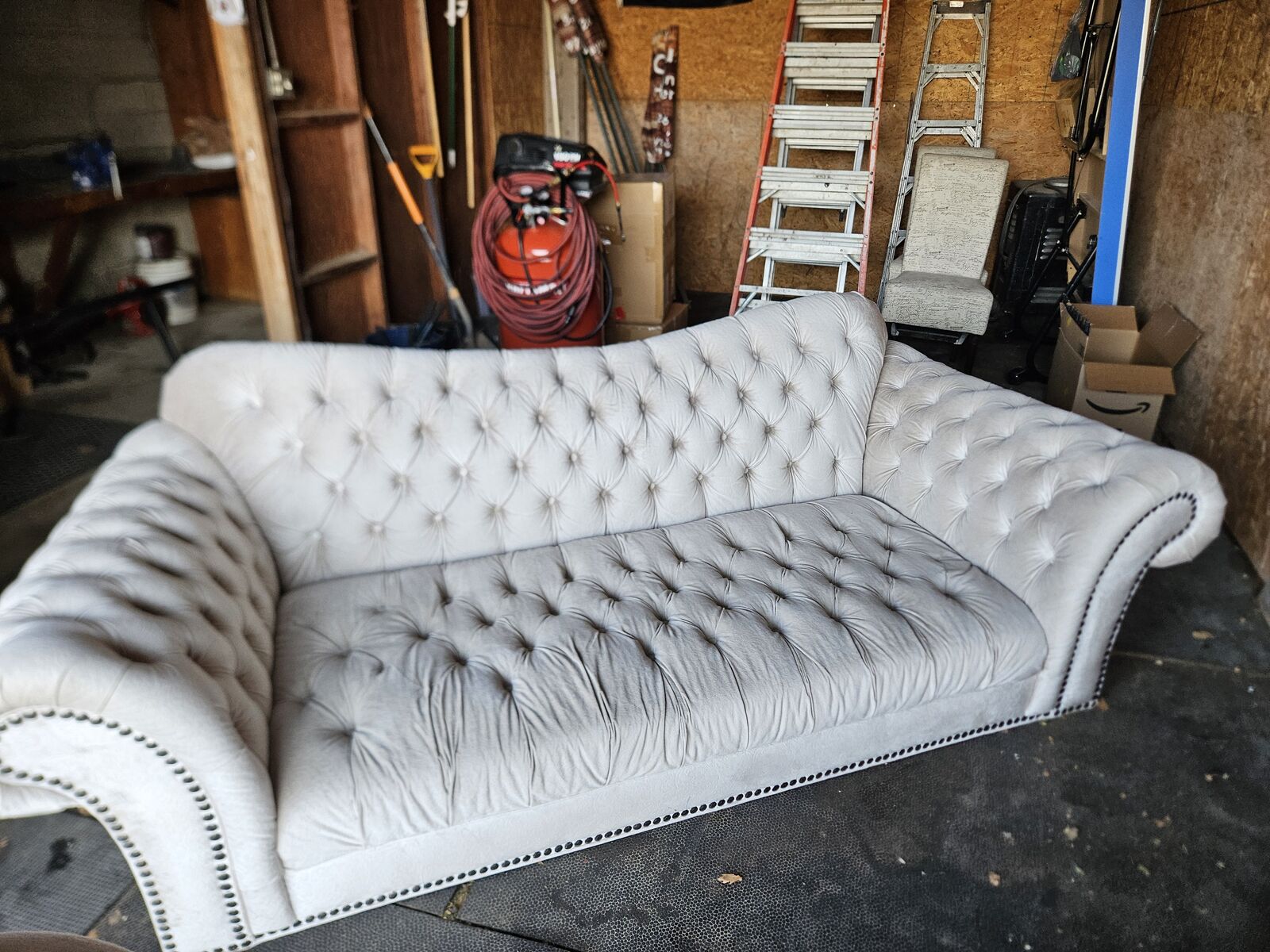 White Tufted Couch