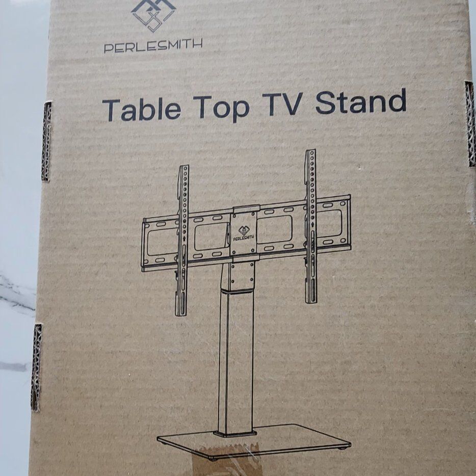 Perlesmith table top TV stand new fits 37-75" tv