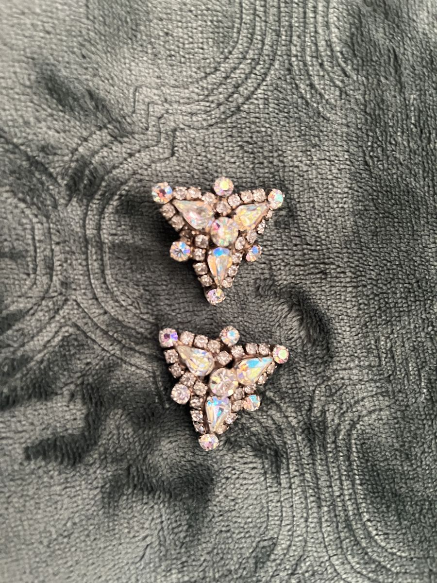 LaRoca Rhinestone Clip On Earrings - Vintage