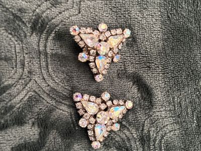 LaRoca Rhinestone Clip On Earrings - Vintage
