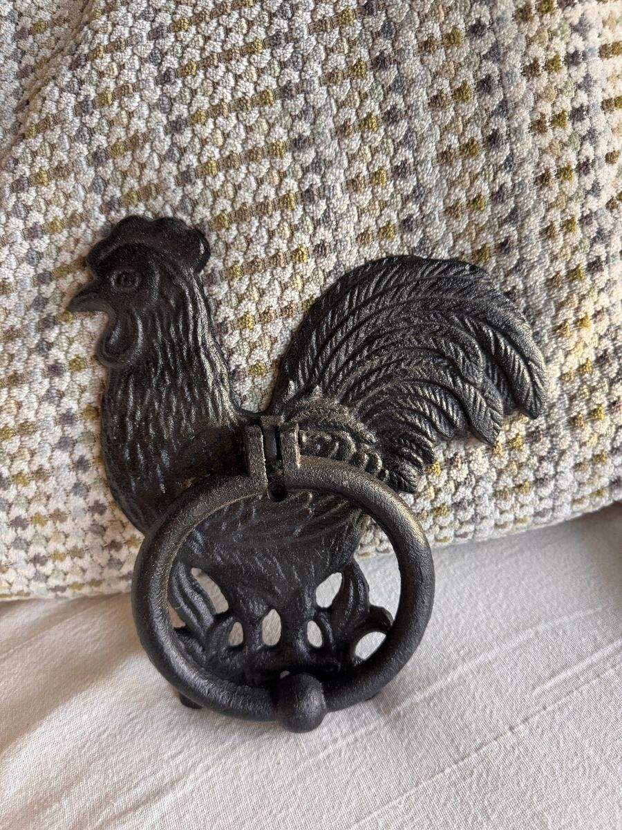 Cast Iron Rooster Door Knocker - Rustic Farmhouse Decor