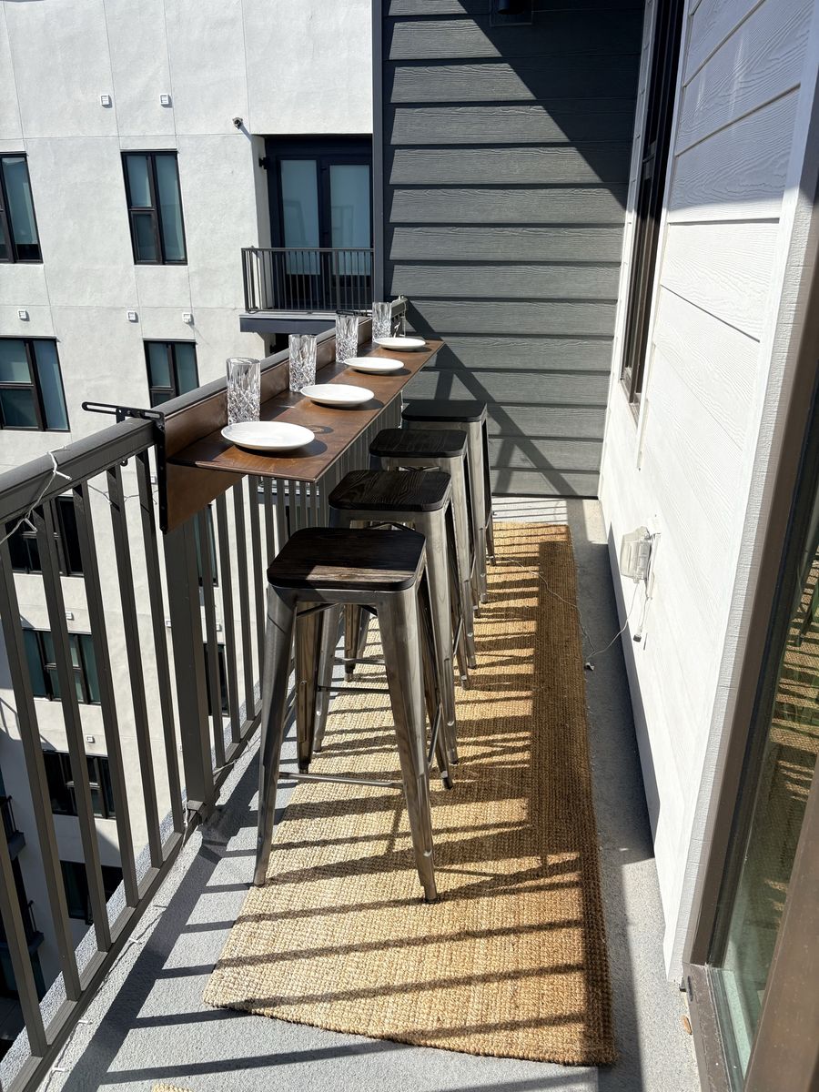 Balcony Bar Table with Bar Stools