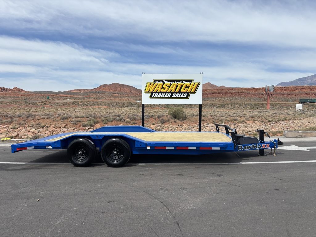 2026 RawMaxx 8.5 X 18 EXC Flatbed 10K Blue Car Hau
