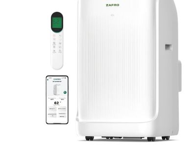 ZAFRO Inverter Portable Air Conditioners, 16000 BTU (12000 BTU SACC) Smart Portable AC Unit with Dual Hose/Ultra Quiet(42dB)/Dra