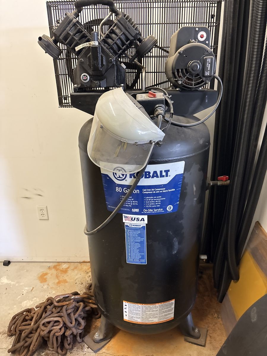Kobalt 80 Gallon Cast Iron Air Compressor - 17.3 SCFM @ 40 PSI, 155 Max PSI
