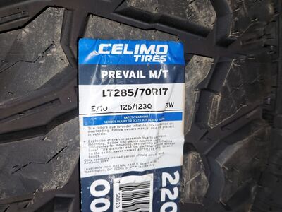 285/70r17 celimo prevail mt