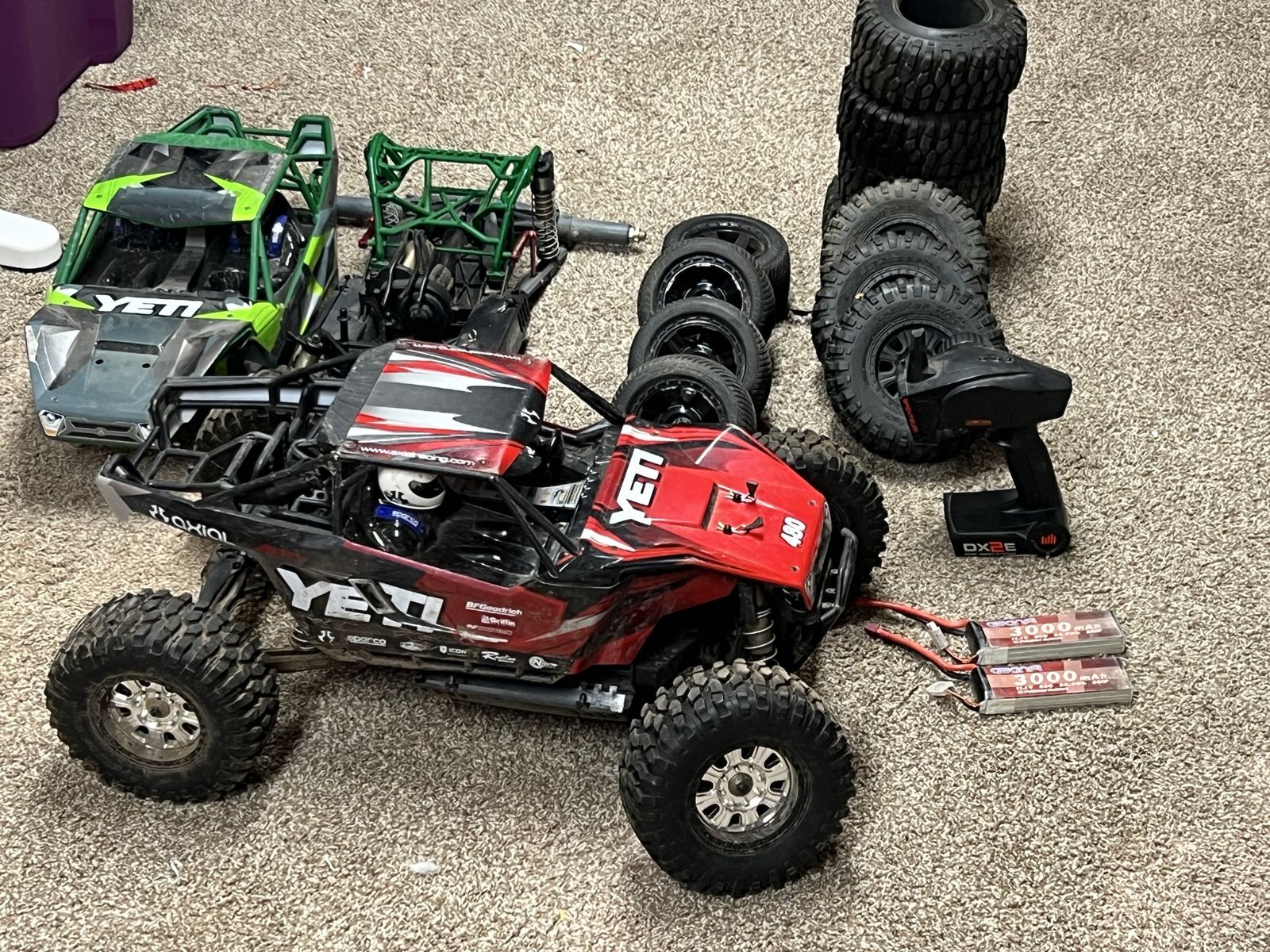 Axial Yeti RC Rock Racer with DX2E Controller, Extra Chassis, Wheels & Batteries