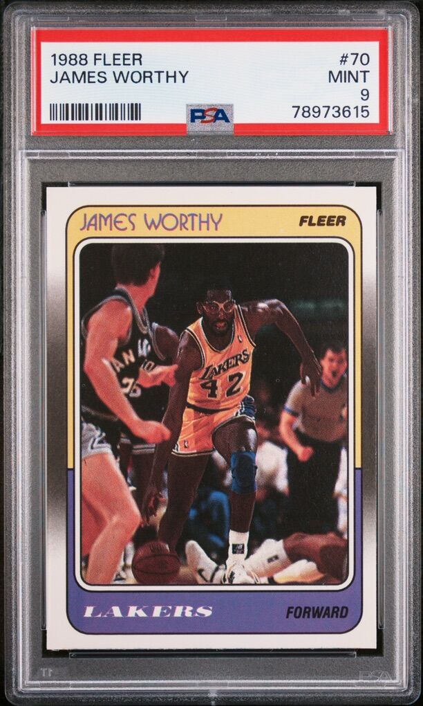 1988 Fleer James Worthy #70 PSA 9 LA Lakers